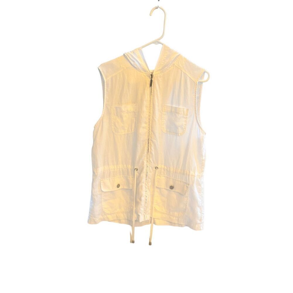 Kenar 100% linen full zip vest adjustsble waist size large
